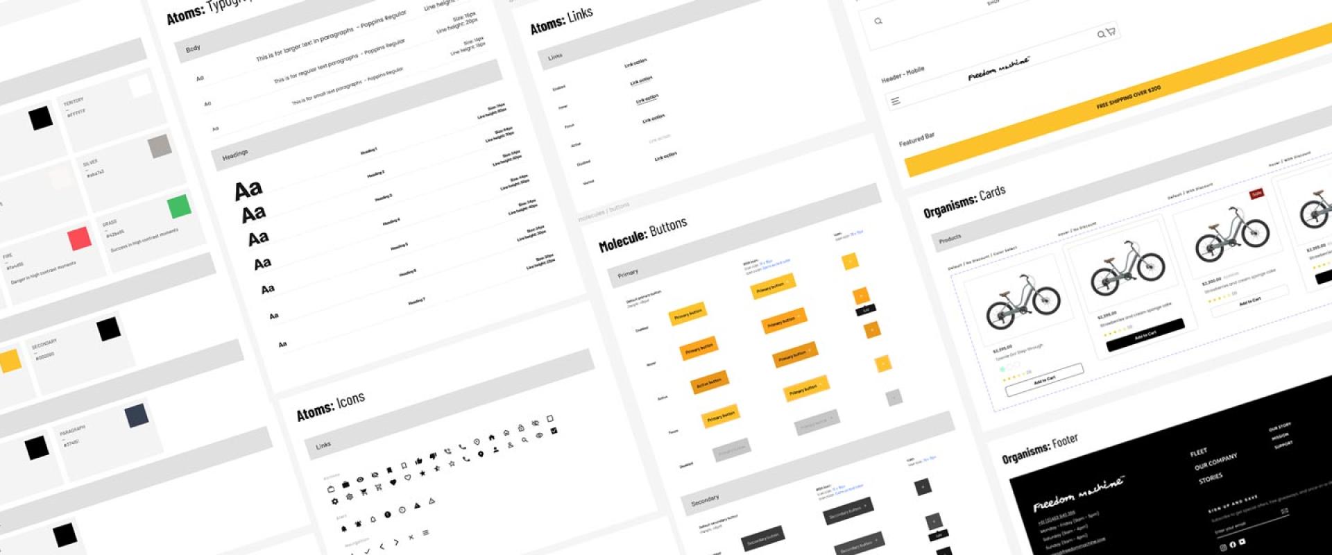 Design Systems for E-commerce Shopify - Atomic Design Principles Diagram