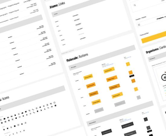 Design Systems for E-commerce Shopify - Atomic Design Principles Diagram